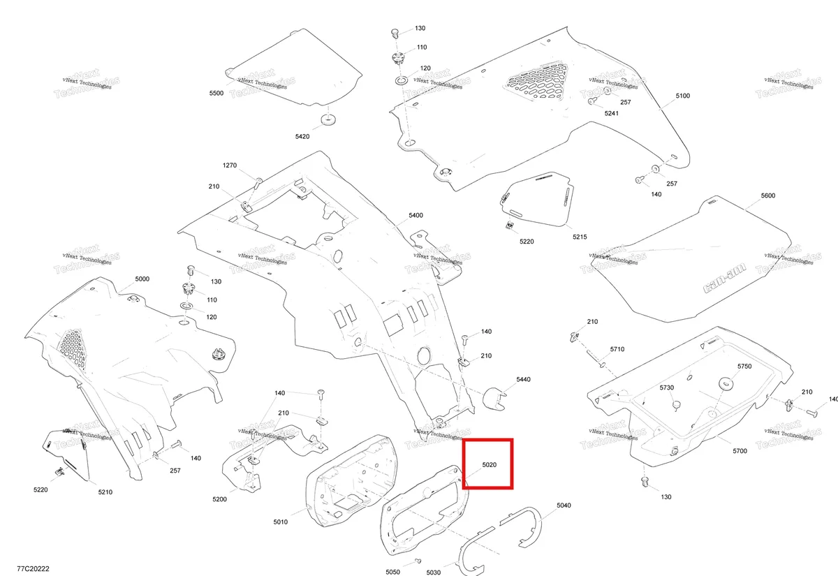 Деталь 709402142 на схеме узла 2020 Can-Am Maverick Turbo - XMR Cab Interior - Dashboard - Xmr