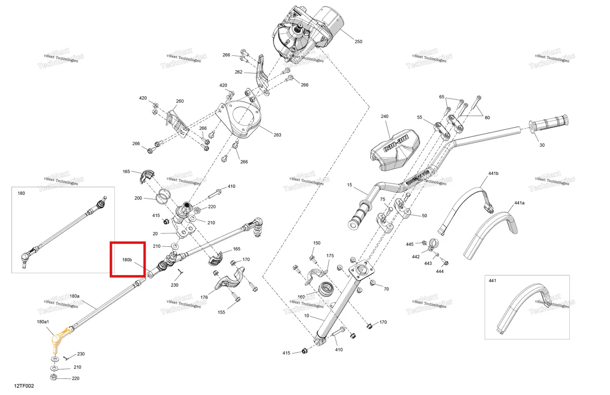 Деталь 709402302 на схеме узла 2026 Can-Am RENEGADE - 4X4 - XMR - 1000R EFI - 5UTA - Hyper Silver Mechanic - Steering