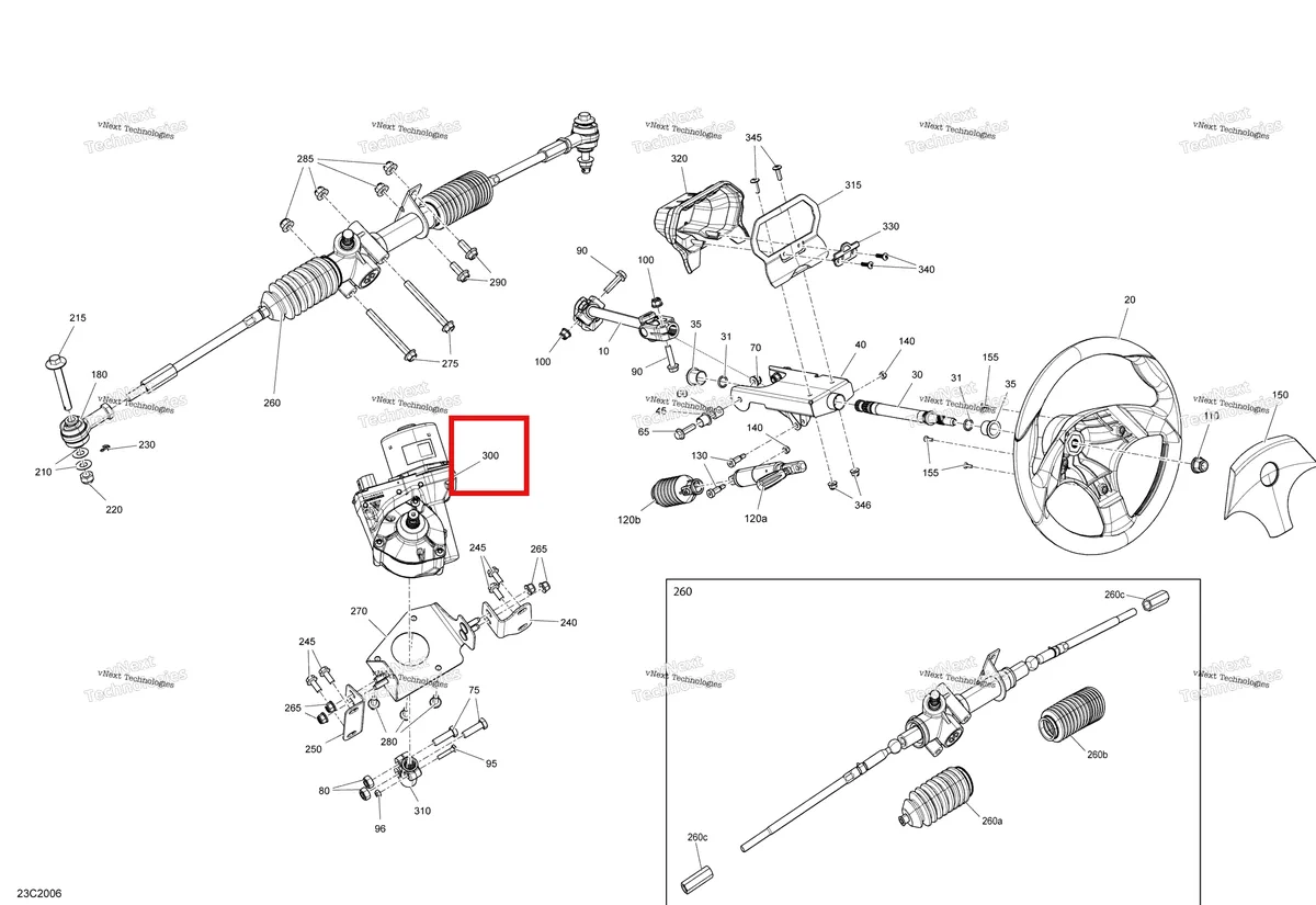 Деталь 709402310 на схеме узла 2020 Can-Am Commander MAX 800R EFI Steering