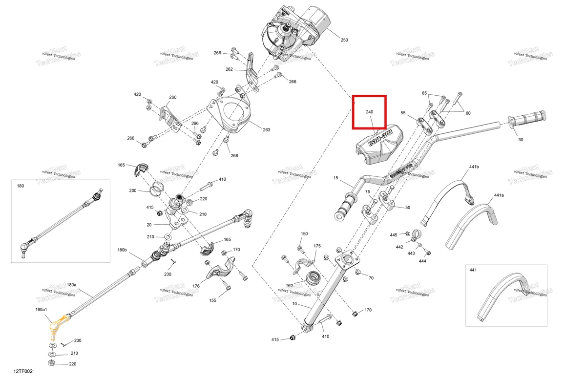Деталь 709402328 на схеме узла 2026 Can-Am RENEGADE - 4X4 - XMR - 1000R EFI - 5UTA - Hyper Silver Mechanic - Steering