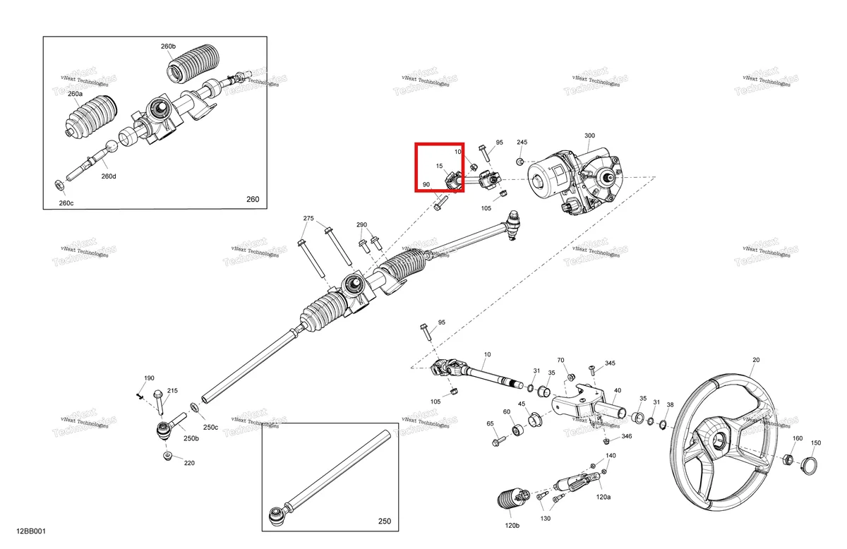 Деталь 709402650 (Нижний DPS вал в сборе Can-Am Commander 1000R EFI DPS (2022) (709402650)) на схеме узла 2022 Can-Am Maverick Sport 1000R - DPS Mechanic - Steering