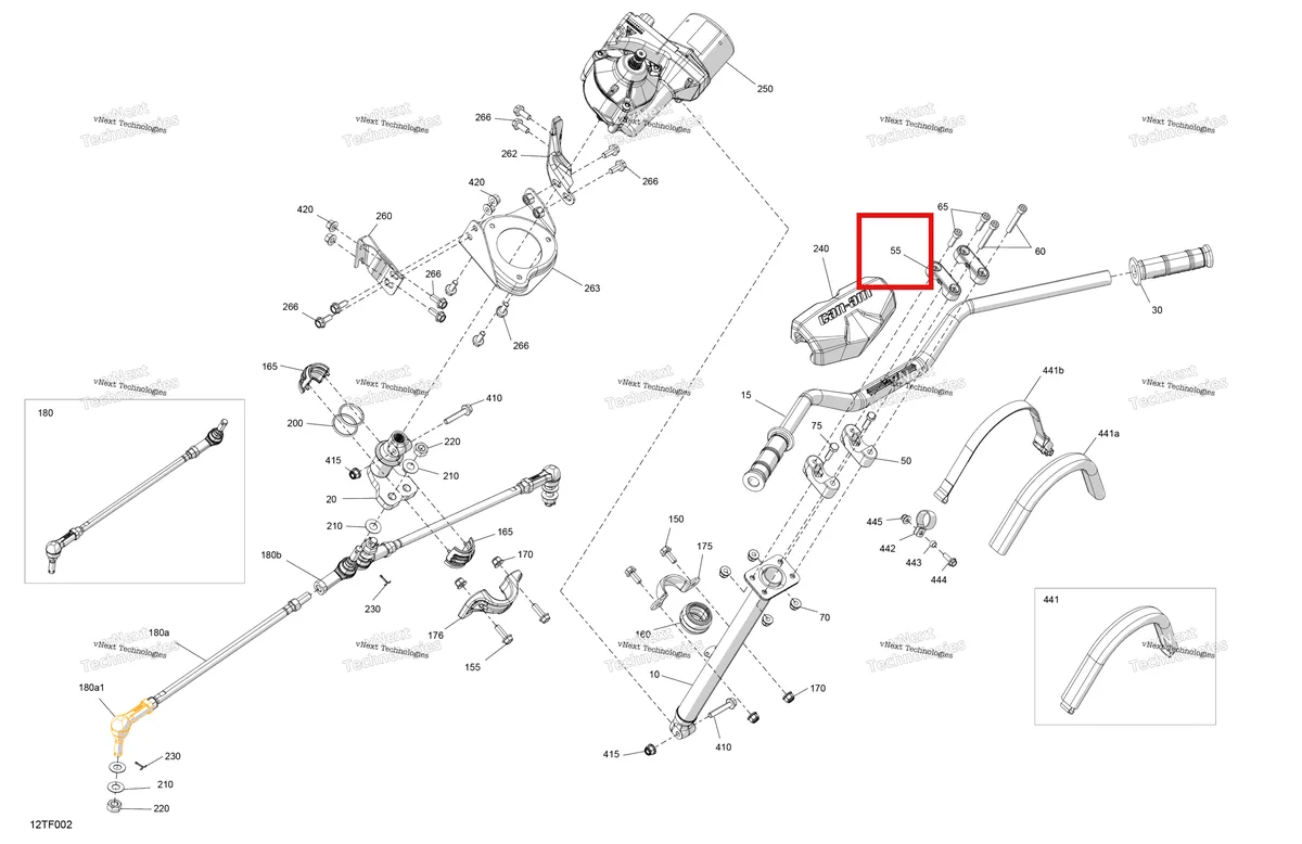 Деталь 709402749 на схеме узла 2026 Can-Am RENEGADE - 4X4 - XMR - 1000R EFI - 5UTA - Hyper Silver Mechanic - Steering
