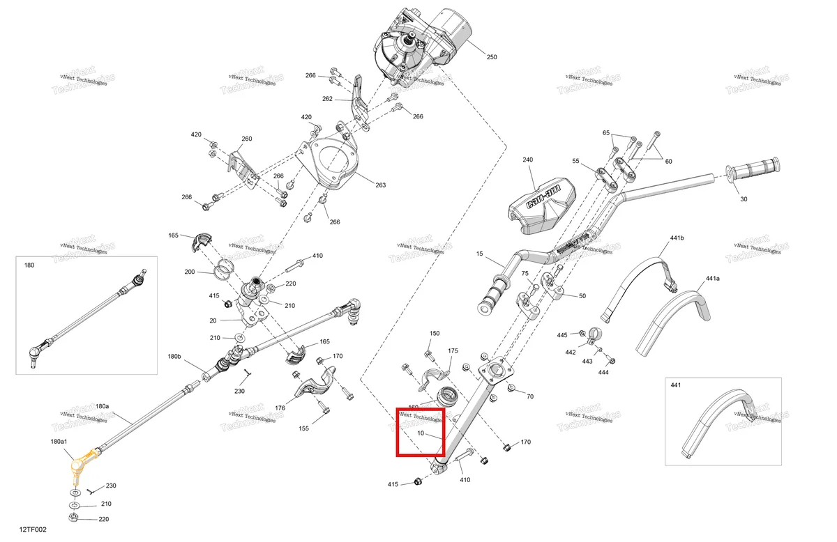 Деталь 709402798 на схеме узла 2026 Can-Am RENEGADE - 4X4 - XMR - 1000R EFI - 5UTA - Hyper Silver Mechanic - Steering