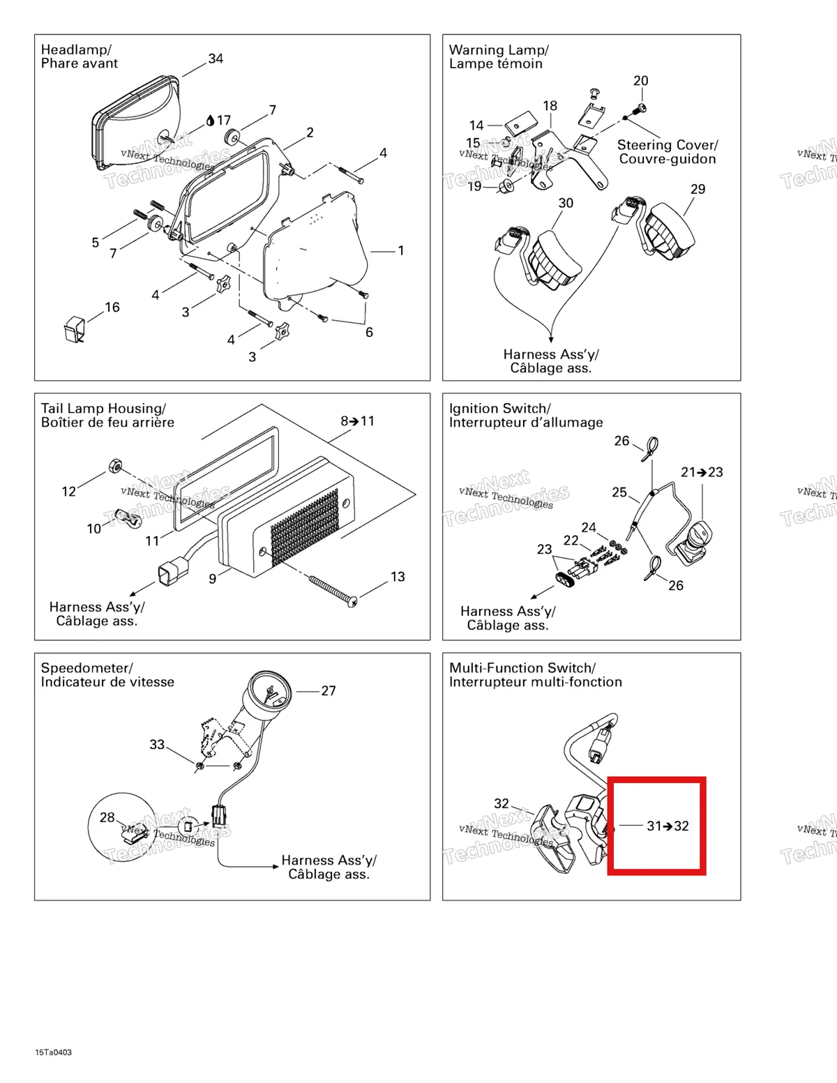 Деталь 710000015 на схеме узла 2004 Can-Am Traxter XL Electrical Accessories