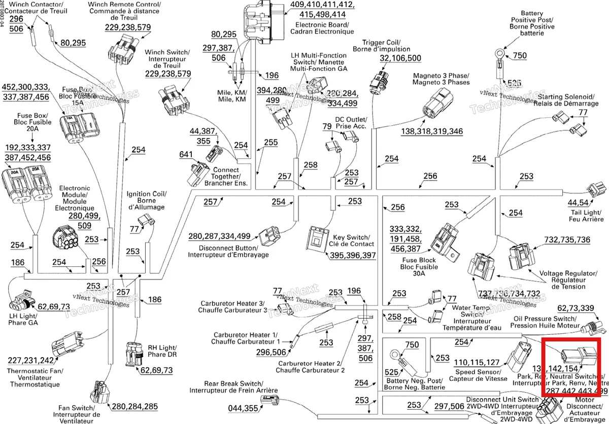 Деталь 710000043 на схеме узла 2008 Can-Am Outlander MAX 400 STD Main Harness