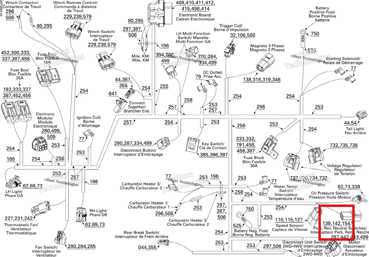 Деталь 710000044 на схеме узла 2008 Can-Am Outlander MAX 400 STD Main Harness
