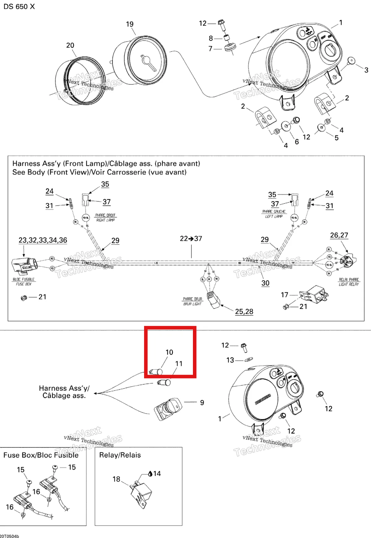 Деталь 710000062 на схеме узла 2005 Can-Am DS 650/DS 650 X Electrical System 2