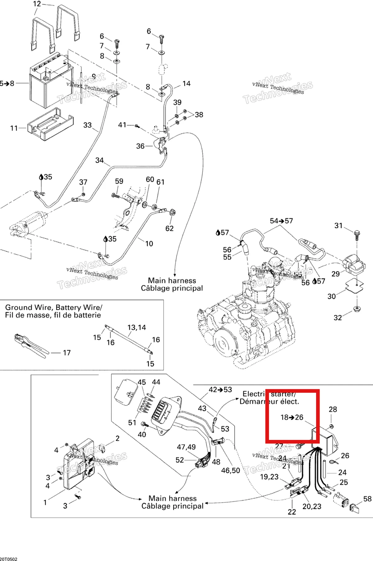 Деталь 710000100 на схеме узла 2005 Can-Am Traxter 5 Speed Electrical System