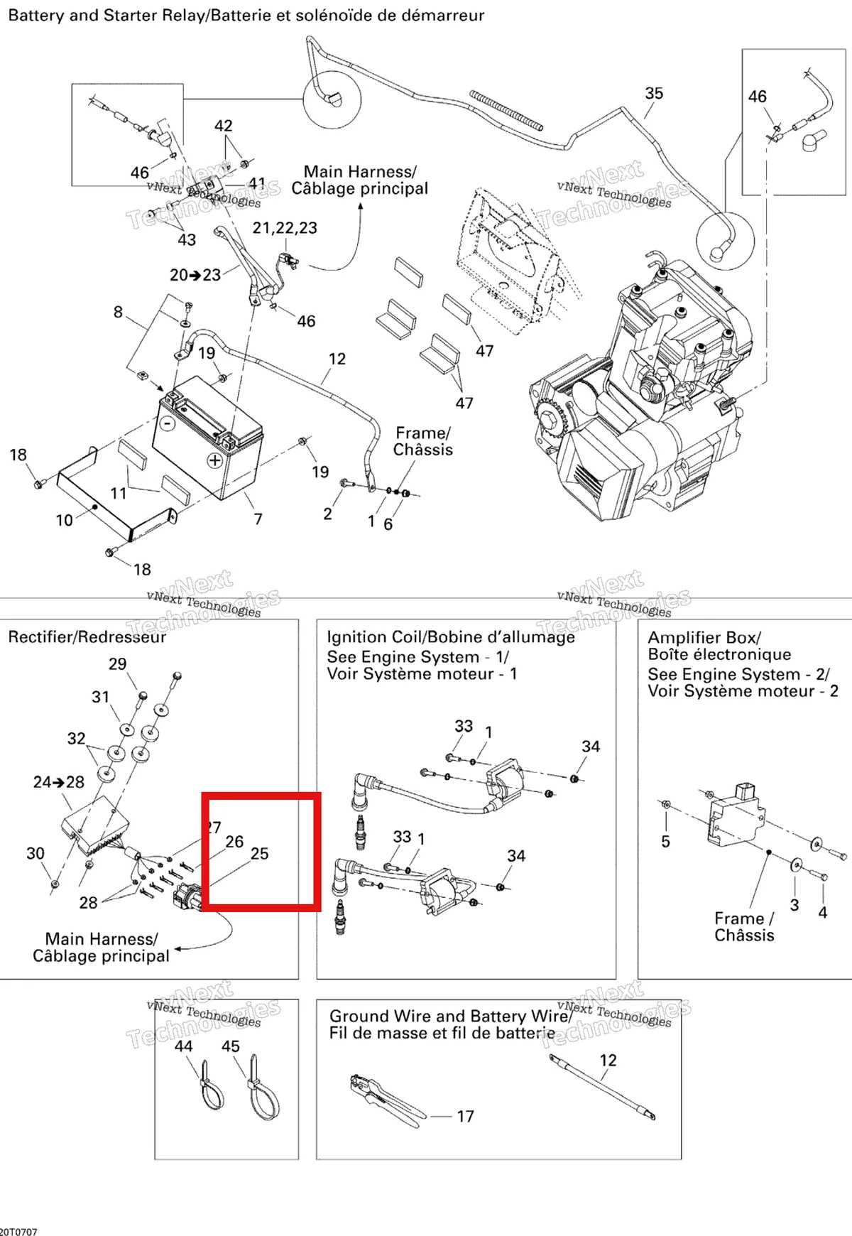 Деталь 710000106 на схеме узла 2007 Can-Am DS 650 X Electrical System