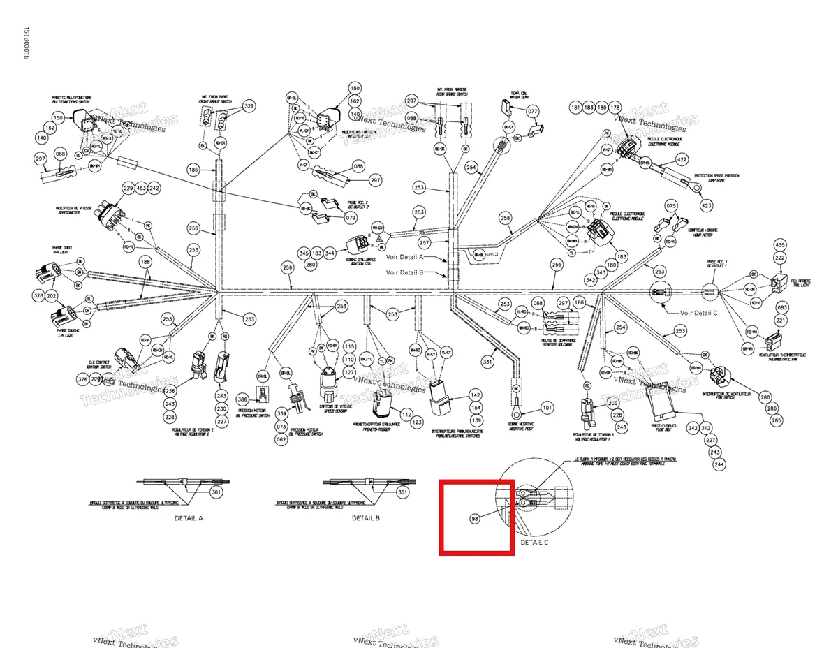Деталь 710000222 на схеме узла 2003 Can-Am Quest 500 Main Harness