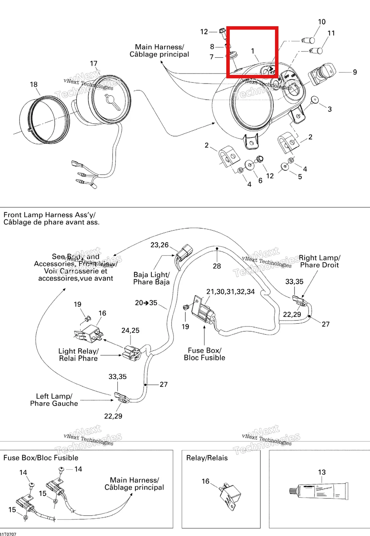 Деталь 710000250 на схеме узла 2007 Can-Am DS 650 X Electrical Accessories