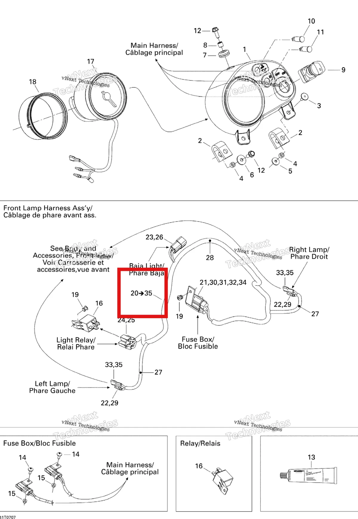 Деталь 710000256 на схеме узла 2007 Can-Am DS 650 X Electrical Accessories