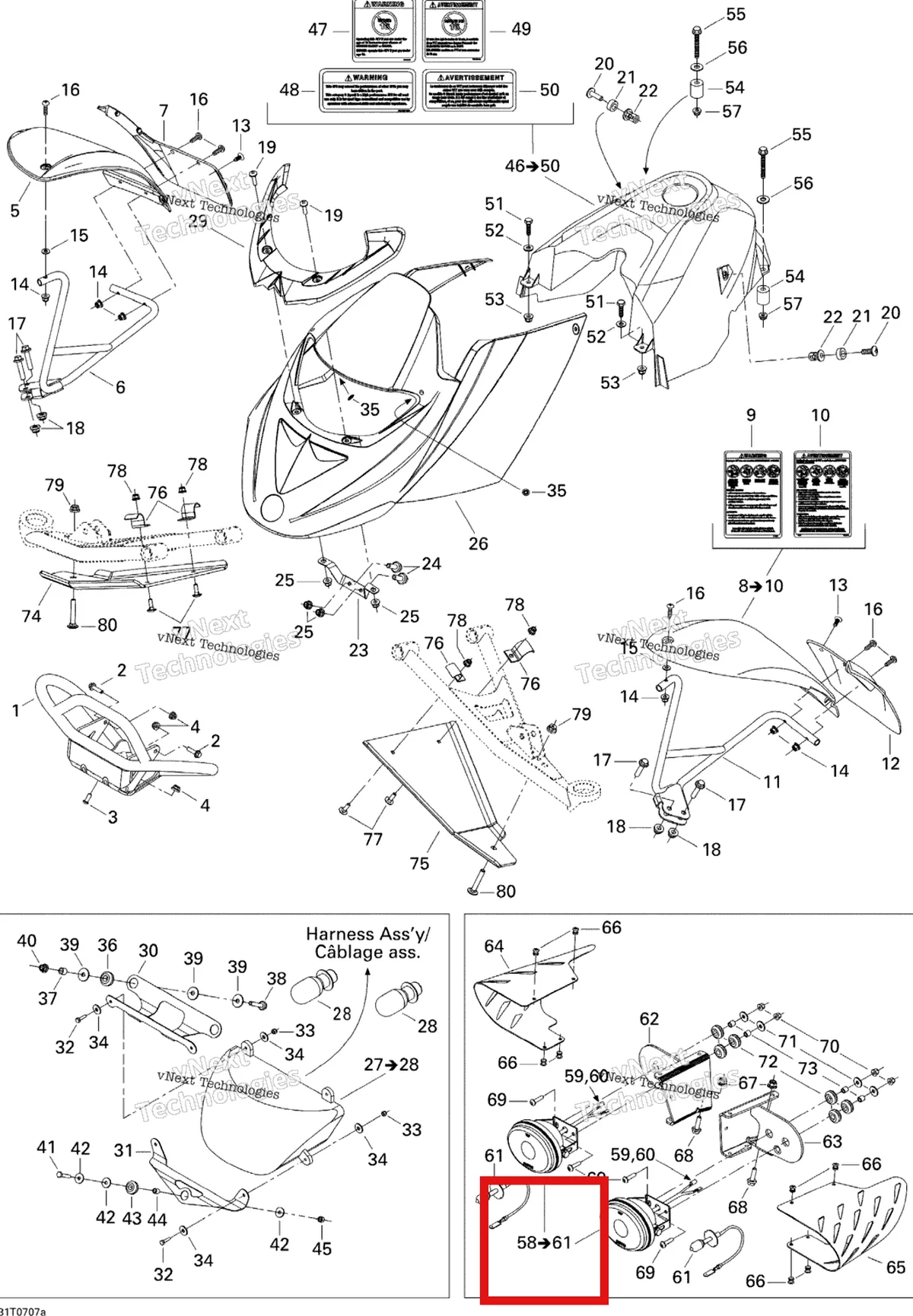 Деталь 710000268 (Деталь Male Terminal Housing) на схеме узла 2007 Can-Am DS 650 X Body And Accessories