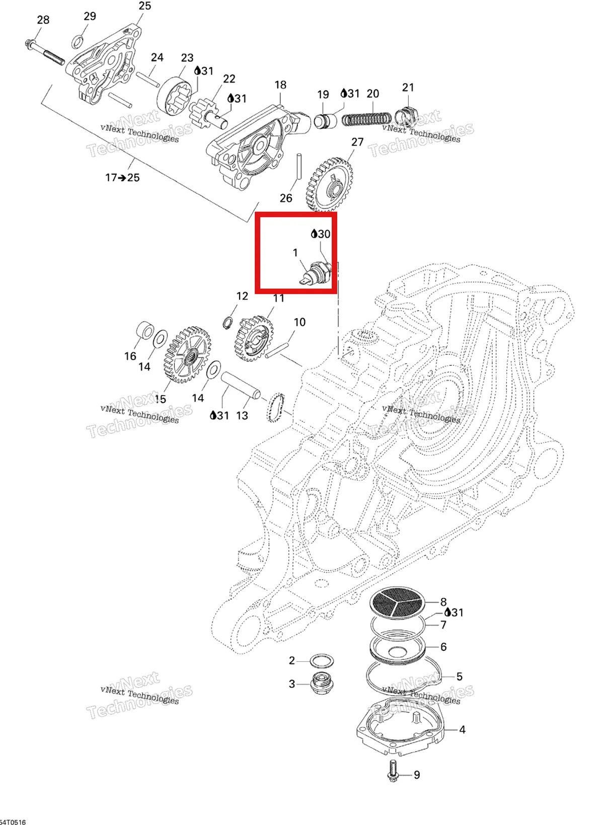Деталь 710000313 на схеме узла Engine Lubrication