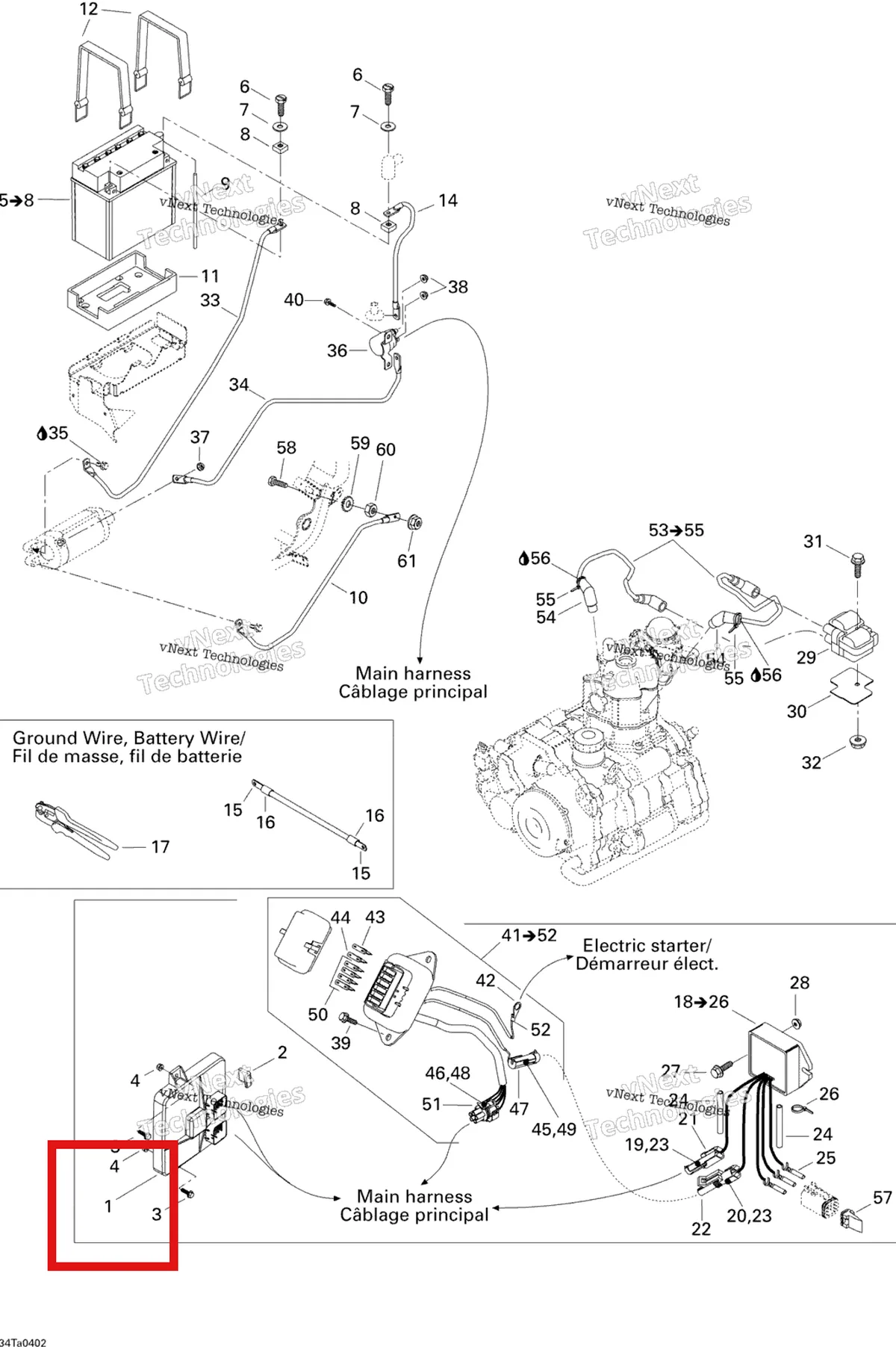 Деталь 710000315 на схеме узла 2004 Can-Am Traxter Auto Std & XT Battery And Electrical Accessories