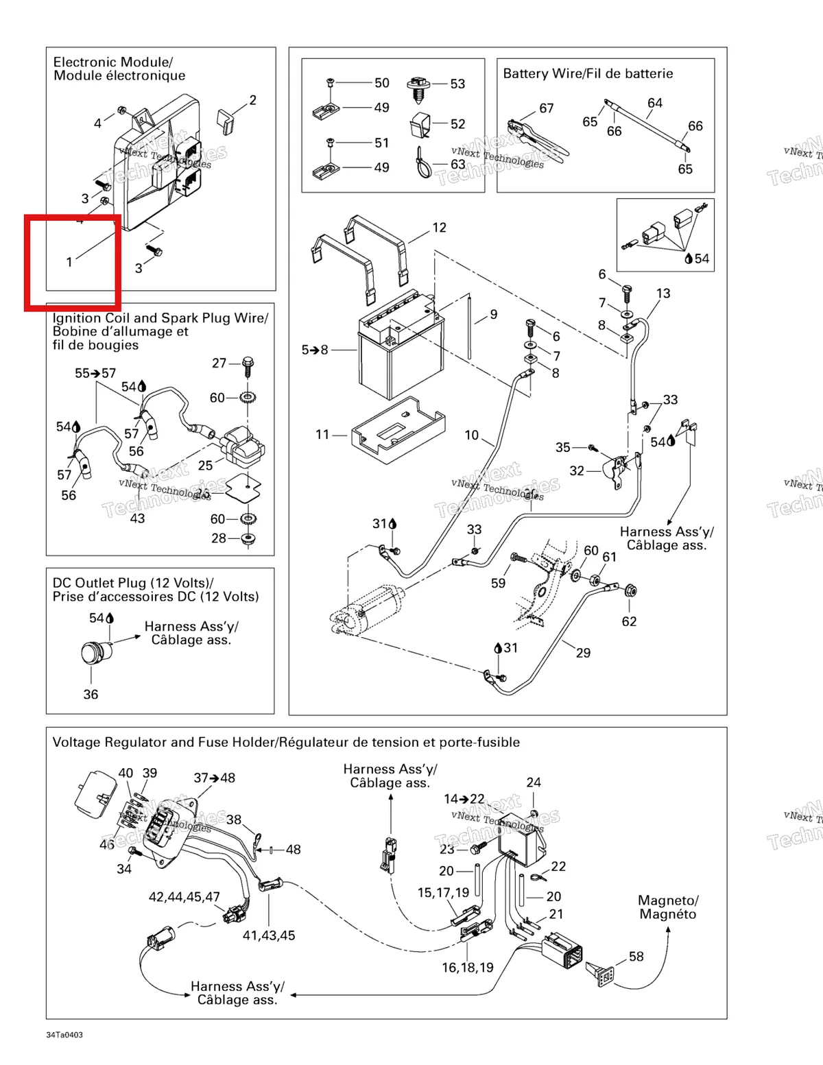 Деталь 710000333 на схеме узла 2004 Can-Am Traxter XL Battery And Electrical Accessories