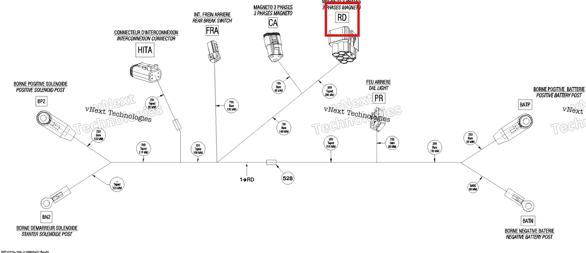 Деталь 710000336 на схеме узла 2015 Can-Am DS 450EFI STD Main Harness Rear Section