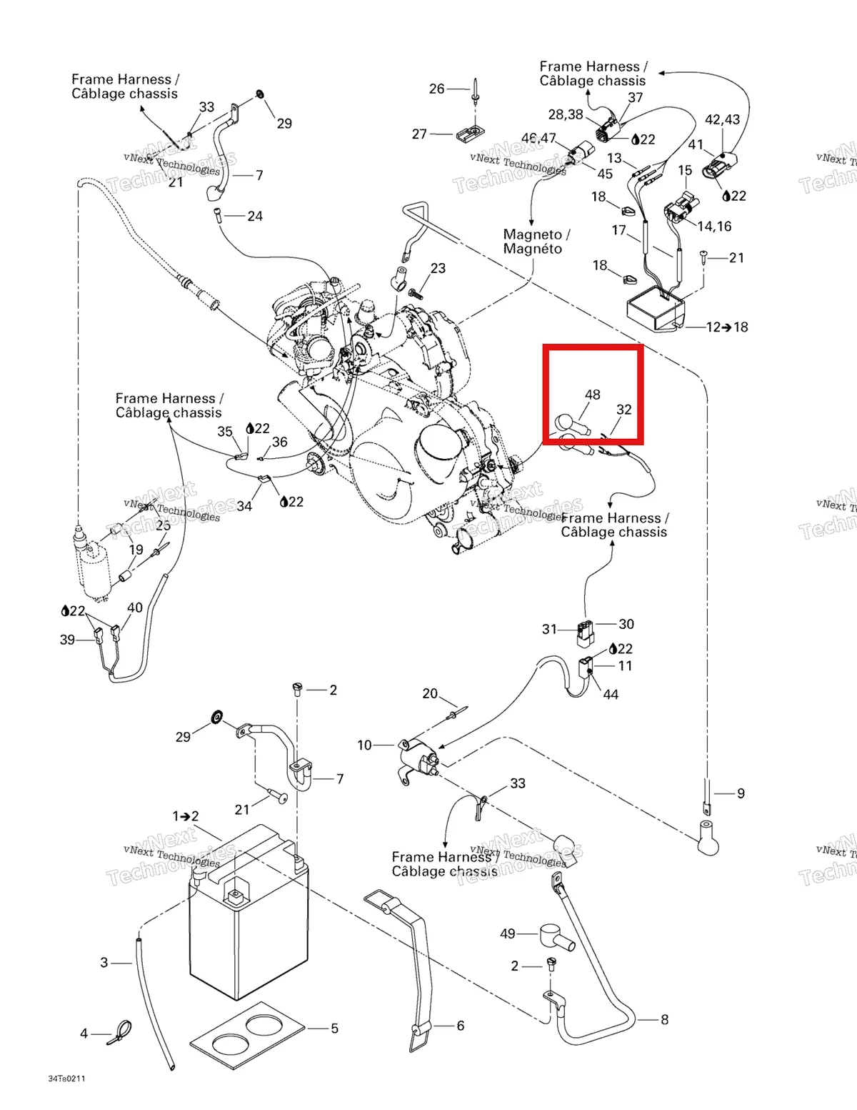 Деталь 710000352 на схеме узла 2003 Can-Am Rally Battery And Electrical Accessories