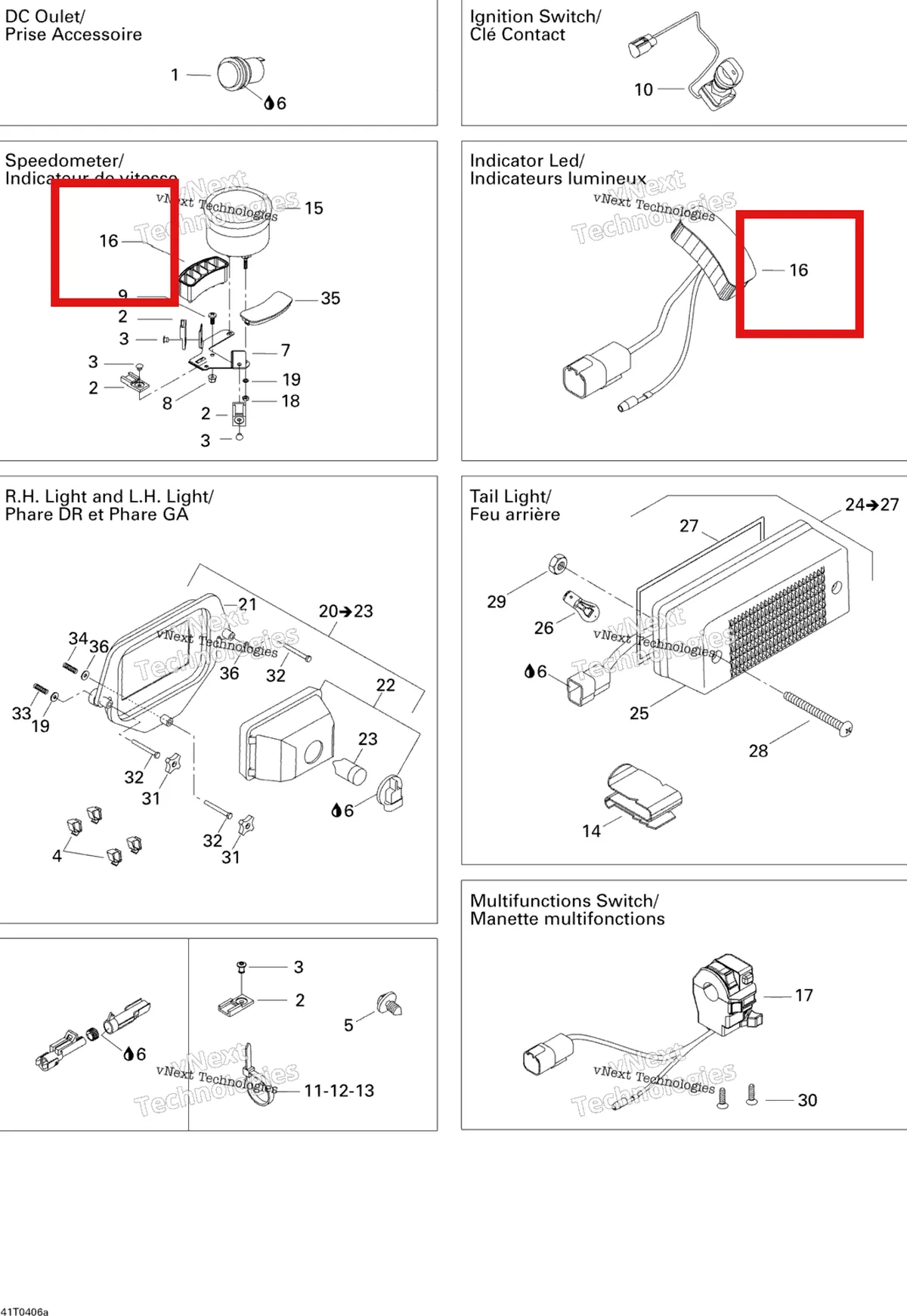 Деталь 710000407 на схеме узла 2004 Can-Am Quest MAX Electrical Accessories 1
