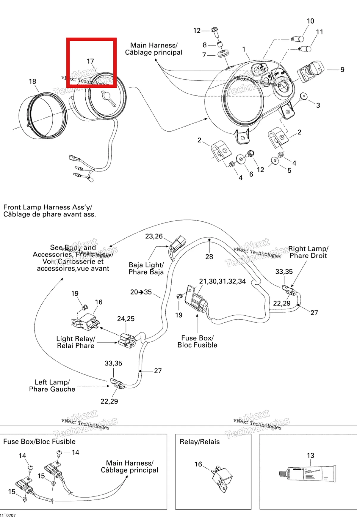 Деталь 710000426 на схеме узла 2007 Can-Am DS 650 X Electrical Accessories