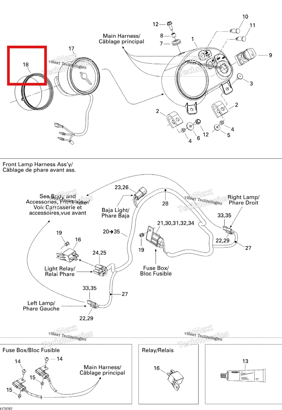 Деталь 710000427 на схеме узла 2007 Can-Am DS 650 X Electrical Accessories