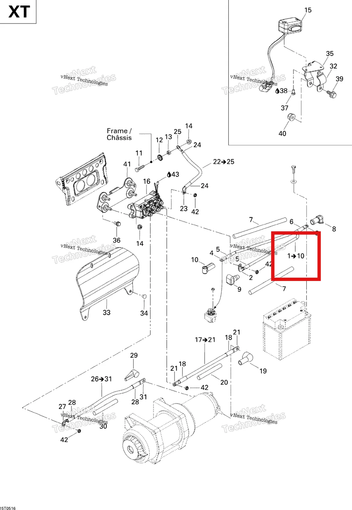 Деталь 710000434 на схеме узла Electrical Harness, Front Section