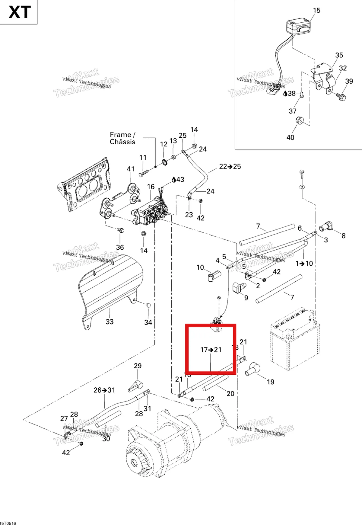 Деталь 710000438 на схеме узла Electrical Harness, Front Section