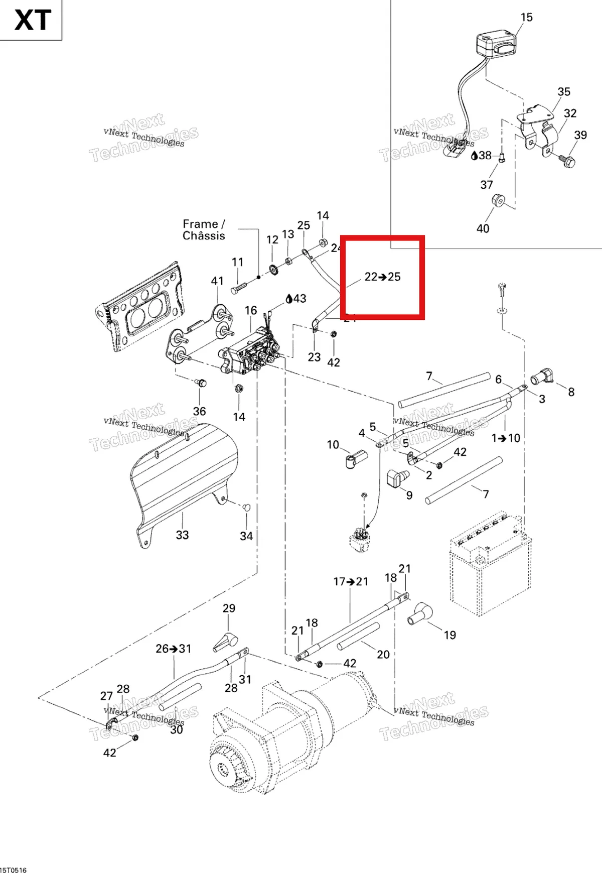 Деталь 710000439 на схеме узла Electrical Harness, Front Section