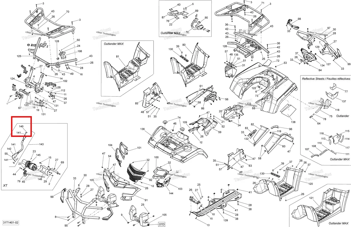Деталь 710000476 на схеме узла 2014 Can-Am OUTLANDER 400 EFI, STD, XT Body And Accessories