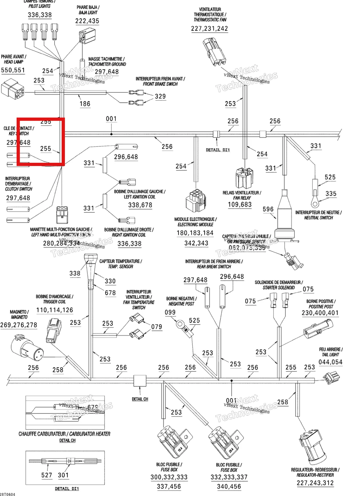 Деталь 710000500 на схеме узла 2007 Can-Am DS 650 X Main Harness