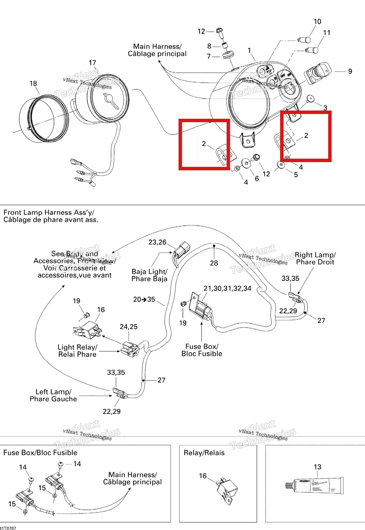 Деталь 710000505 на схеме узла 2007 Can-Am DS 650 X Electrical Accessories