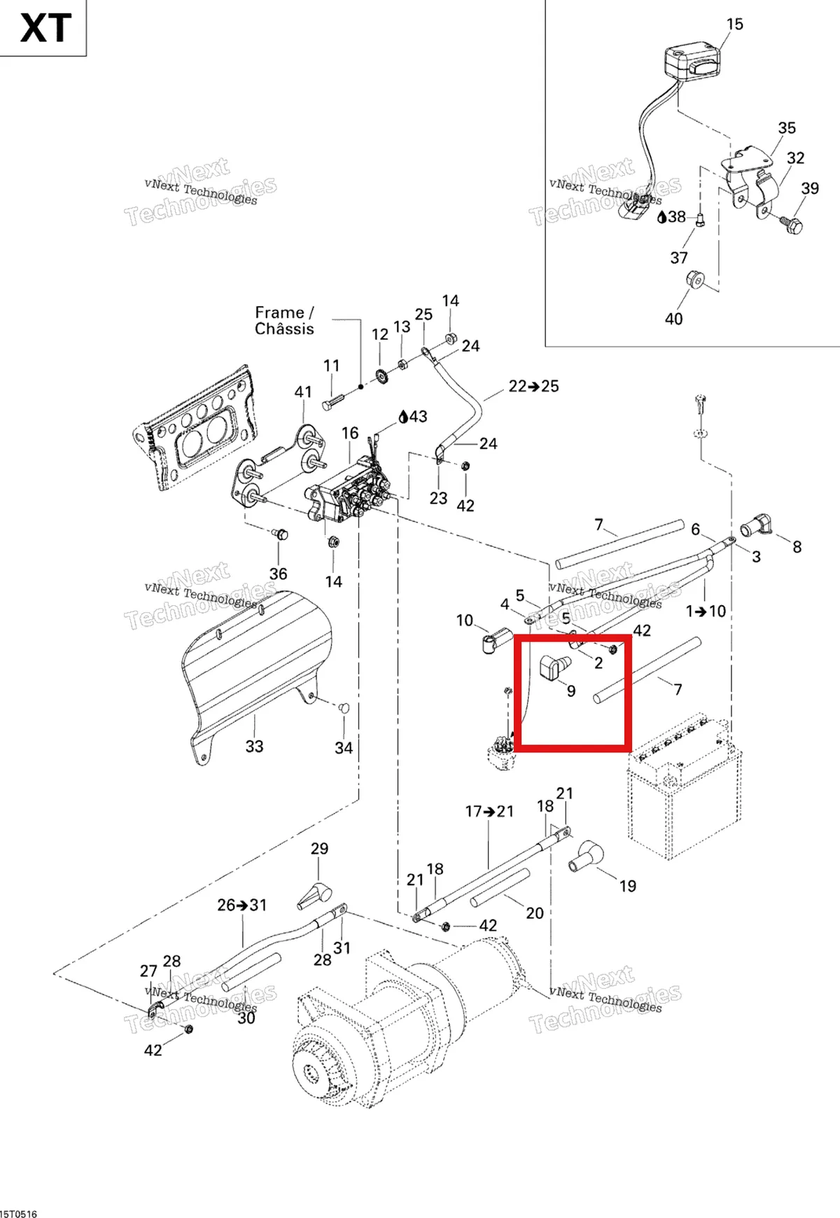 Деталь 710000523 на схеме узла Electrical Harness, Front Section