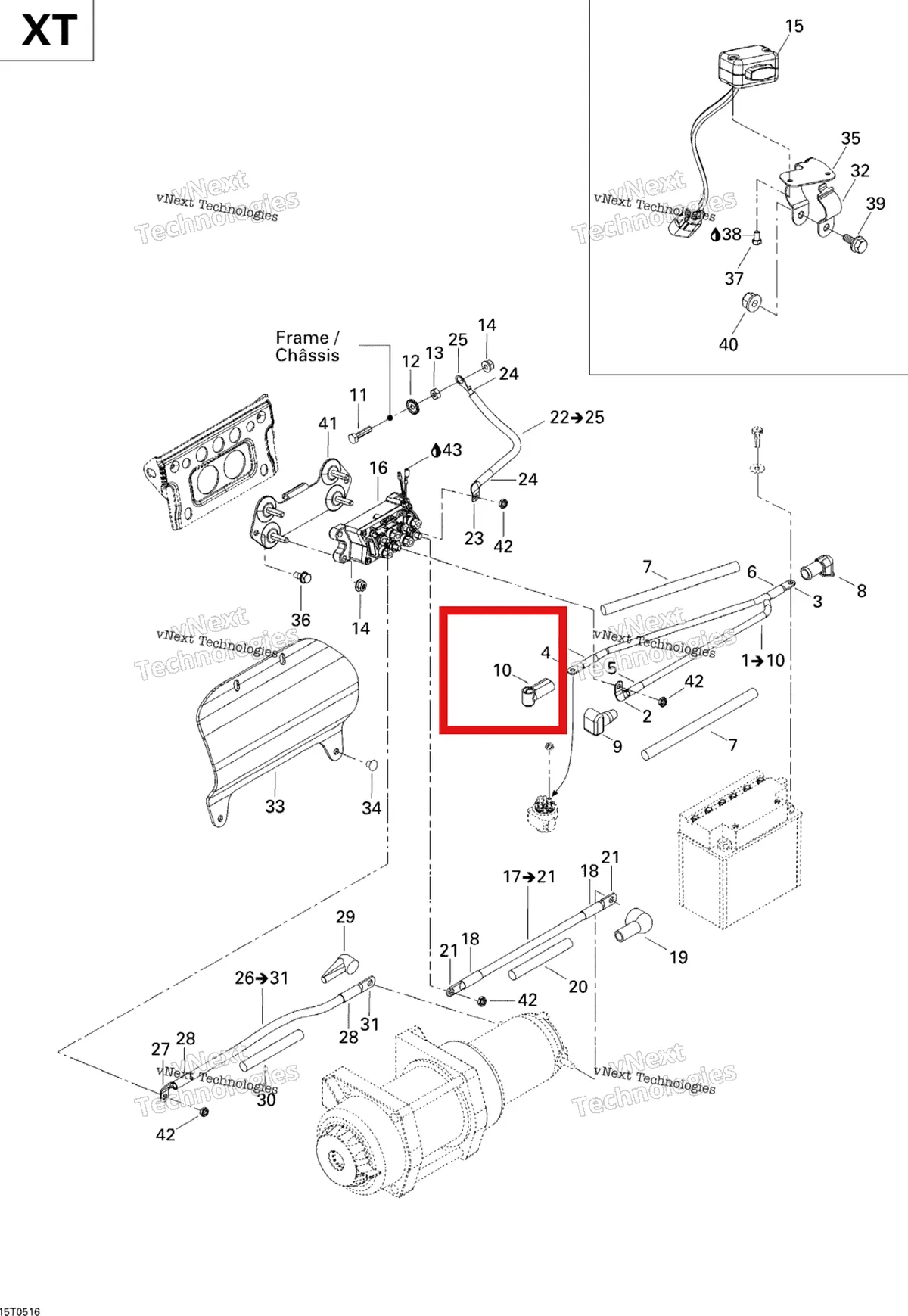 Деталь 710000527 на схеме узла Electrical Harness, Front Section