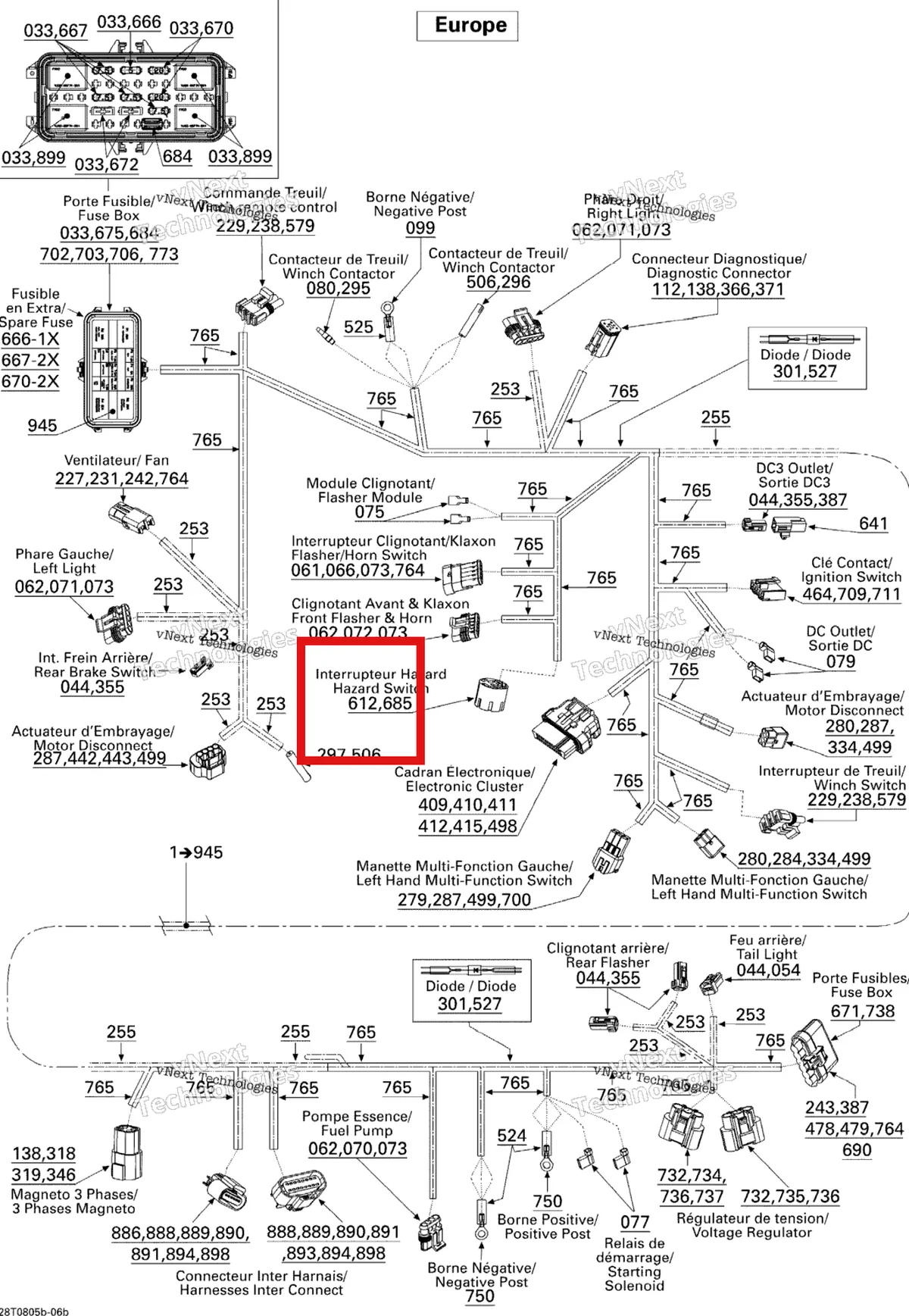 Деталь 710000562 на схеме узла 2008 Can-Am Outlander MAX 400 EFI STD Main Harness Europe
