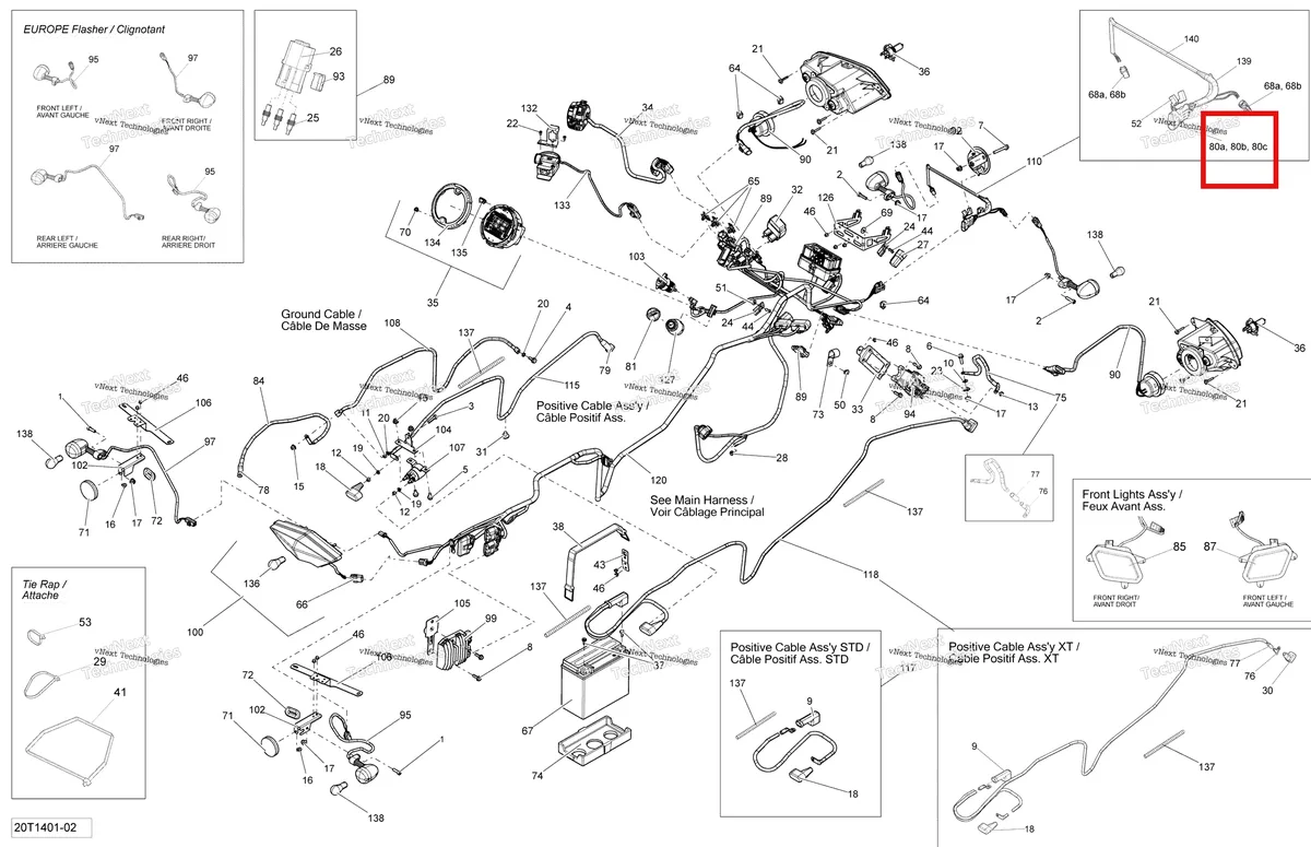 Деталь 710000576 на схеме узла 2014 Can-Am OUTLANDER 400 EFI, STD, XT Electrical System