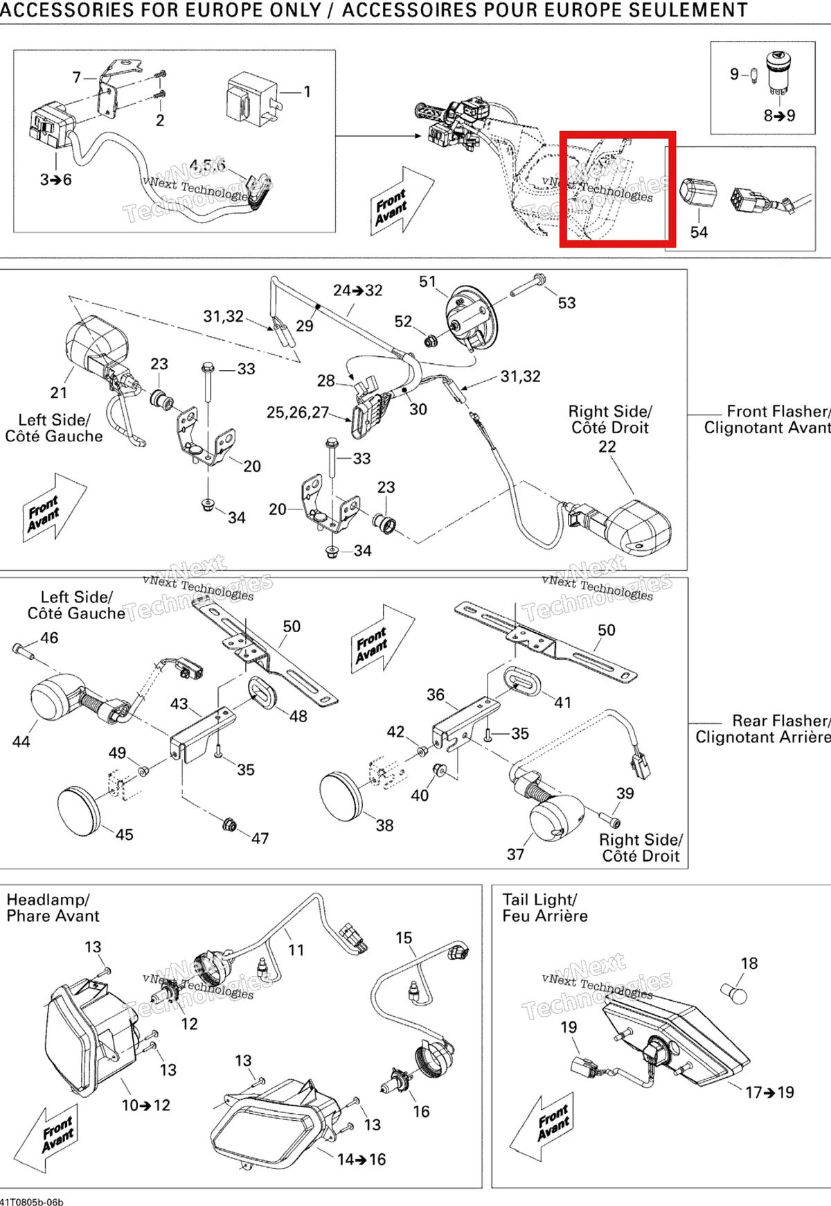 Деталь 710000581 на схеме узла 2008 Can-Am Outlander 400 EFI STD Electrical Accessories Europe
