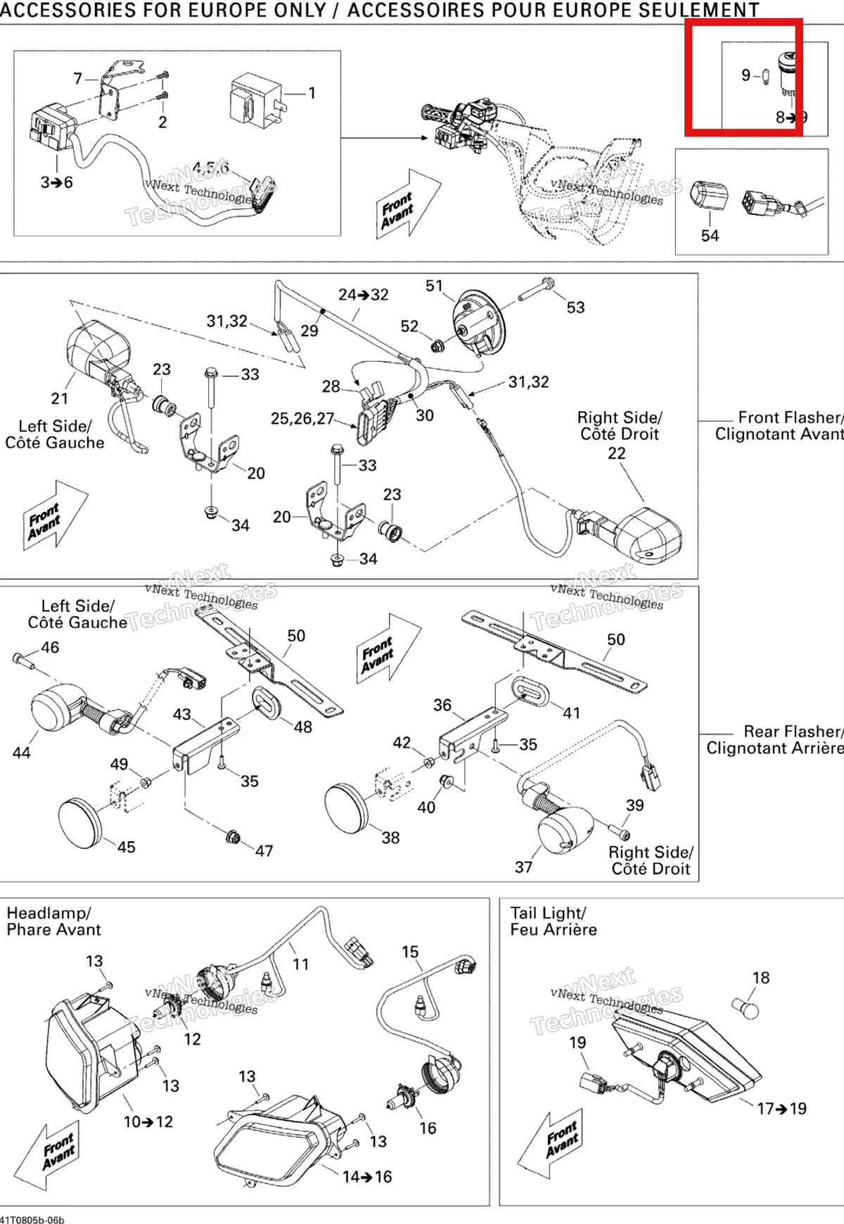Деталь 710000661 на схеме узла 2008 Can-Am Outlander MAX 400 EFI STD Electrical Accessories Europe