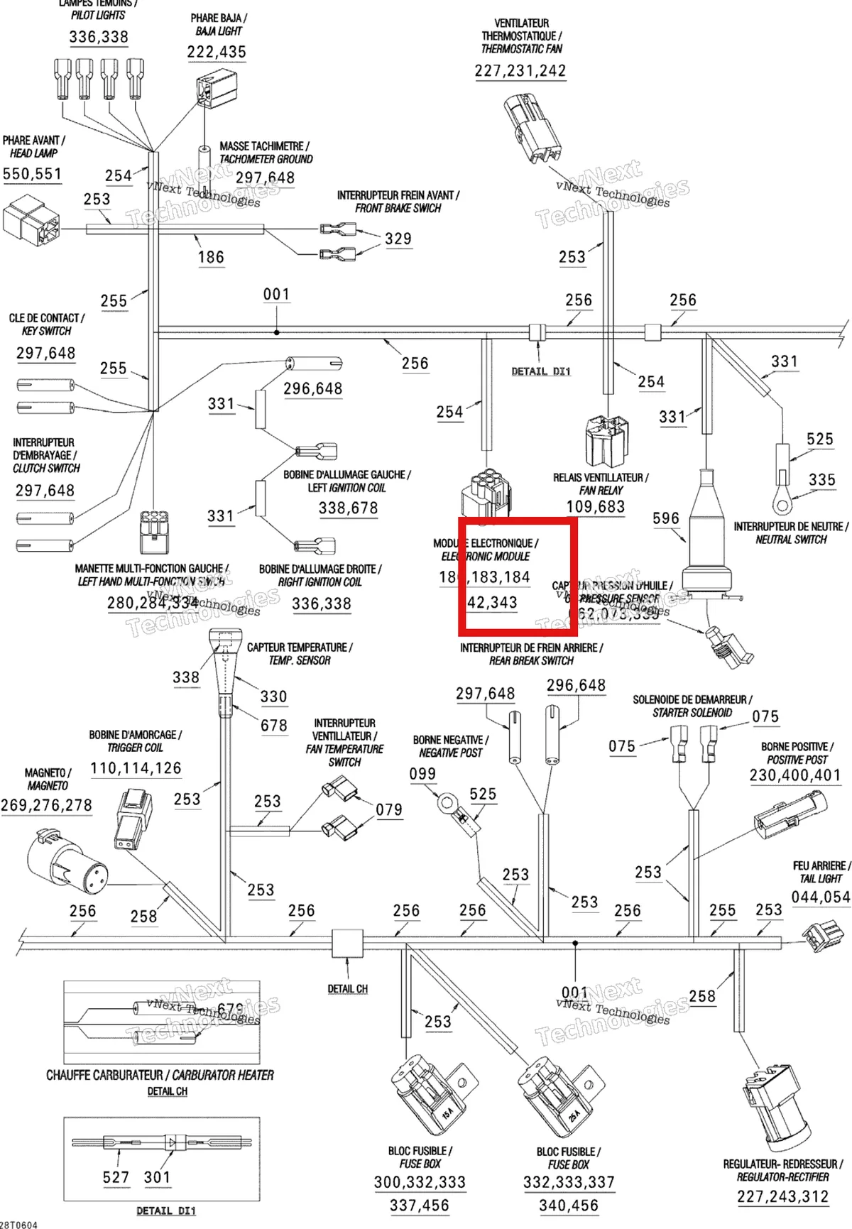 Деталь 710000668 на схеме узла 2006 Can-Am DS 650 X Main Harness