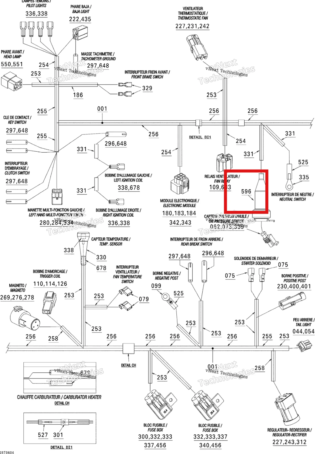 Деталь 710000670 на схеме узла 2006 Can-Am DS 650 X Main Harness