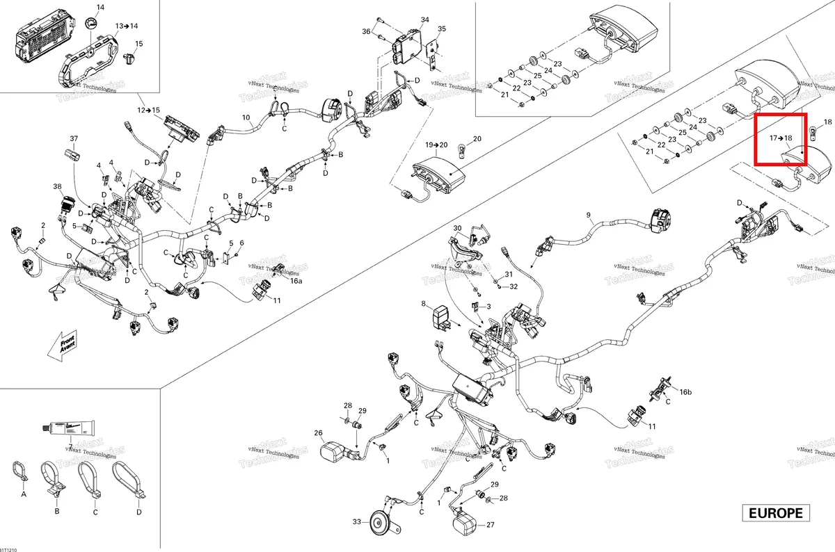 Деталь 710000760 на схеме узла 2012 Can-Am Renagade 500EFI STD Electrical Accessories