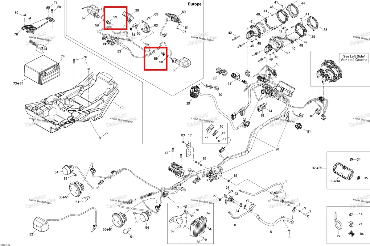 Деталь 710000765 на схеме узла 2012 Can-Am Renegade STD, XXC, 1000 EFI Electrical System