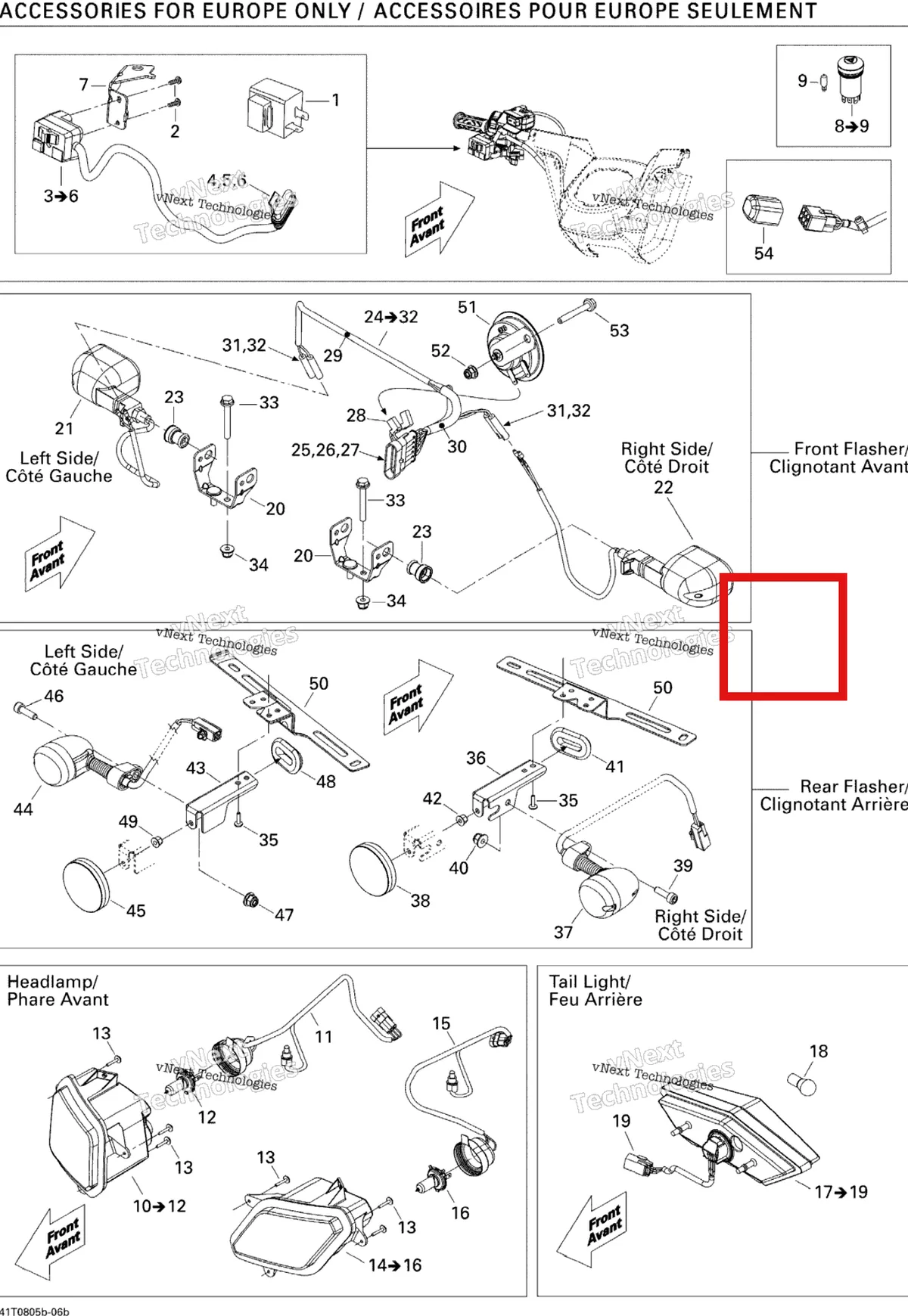 Деталь 710000814 на схеме узла 2008 Can-Am Outlander 400 EFI STD Electrical Accessories Europe