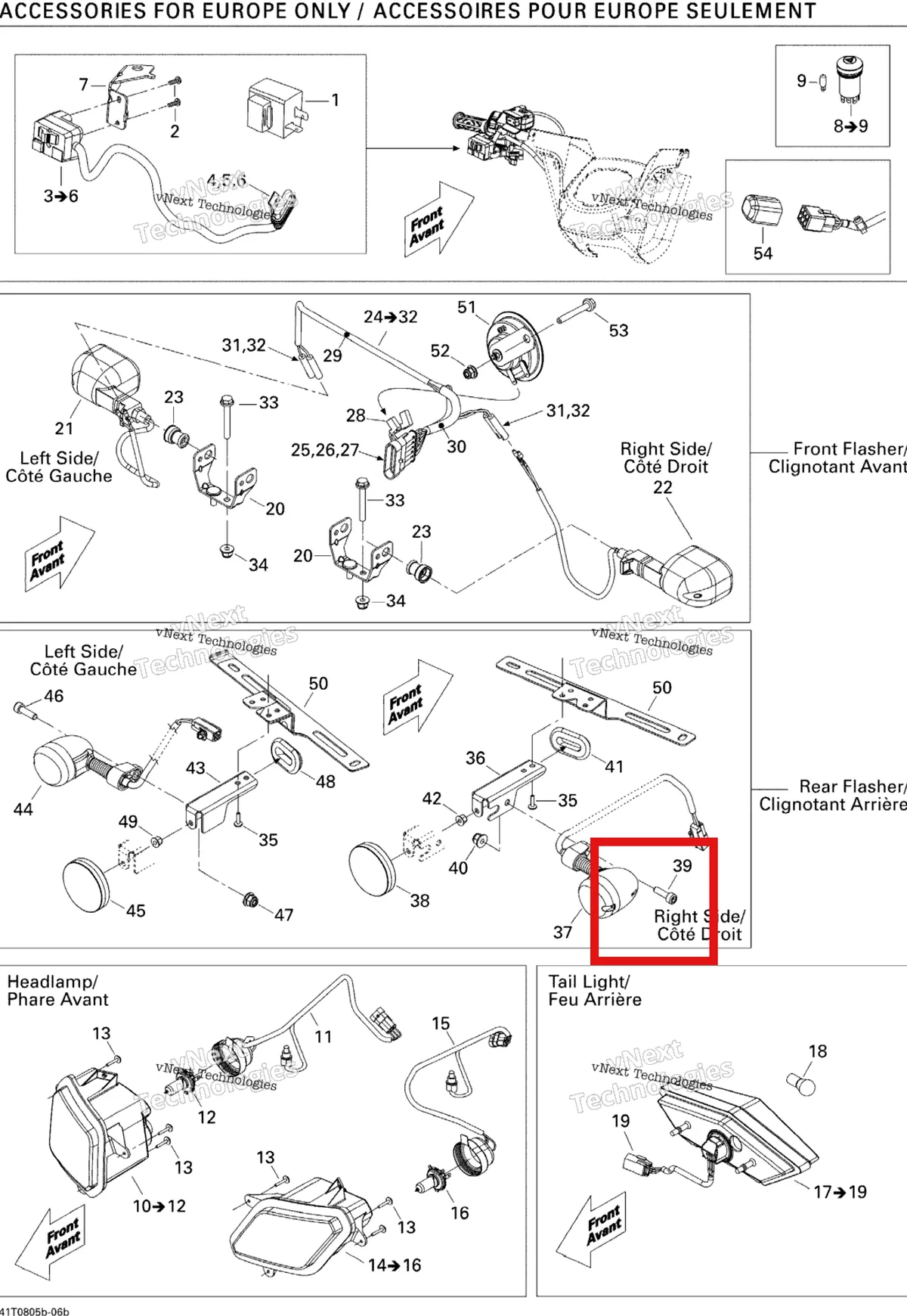 Деталь 710000815 на схеме узла 2008 Can-Am Outlander 400 EFI STD Electrical Accessories Europe