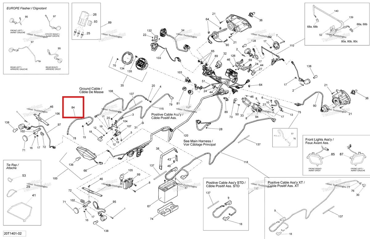 Деталь 710000830 на схеме узла 2014 Can-Am OUTLANDER 400 EFI, STD, XT Electrical System