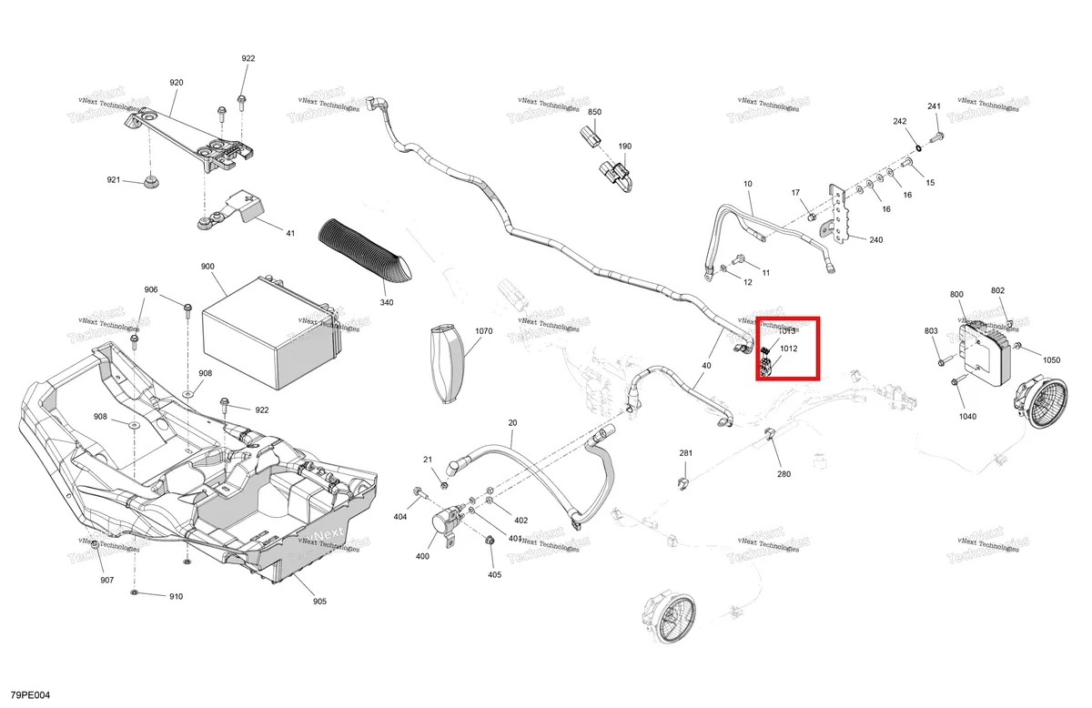 Деталь 710000835 на схеме узла 2025 Can-Am OUT-MAX - 6X6 - XT - 1000 EFI - 5ZSA - Boreal Green Electric - Rear Section