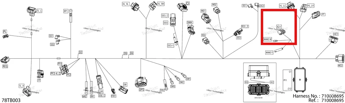 Деталь 710000848 на схеме узла 2022 Can-Am Renegade 570 EFI - STD Electric - Main Harness - 710008695