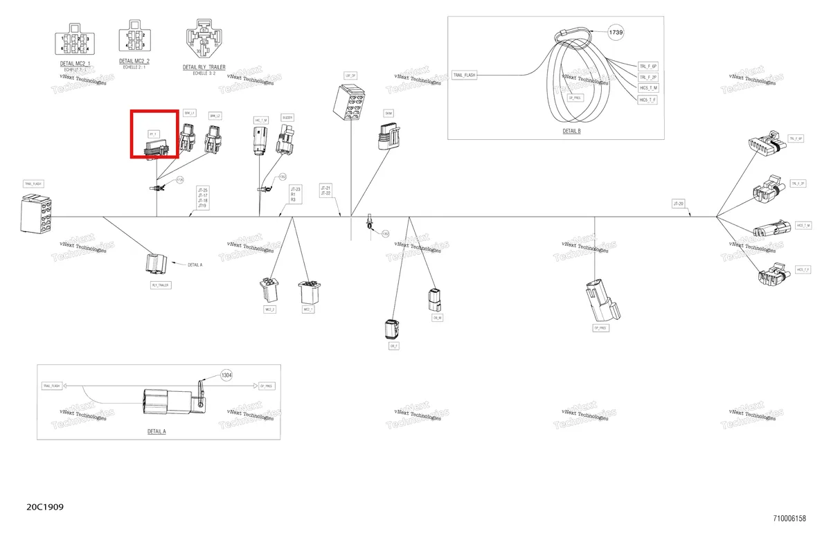 Деталь 710000888 на схеме узла 2019 Can-Am TRAXTER HD5 - T1B SERIES Electrical - Harness - 710006158