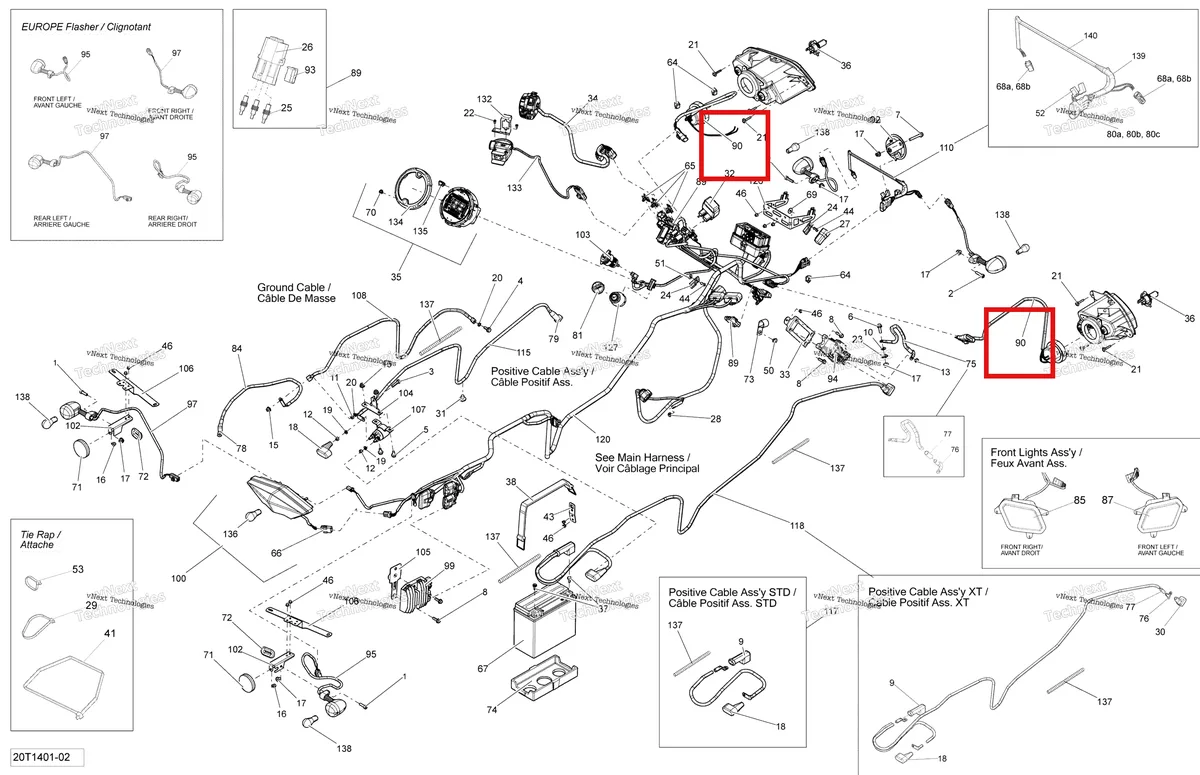Деталь 710000923 на схеме узла 2014 Can-Am OUTLANDER 400 EFI, STD, XT Electrical System