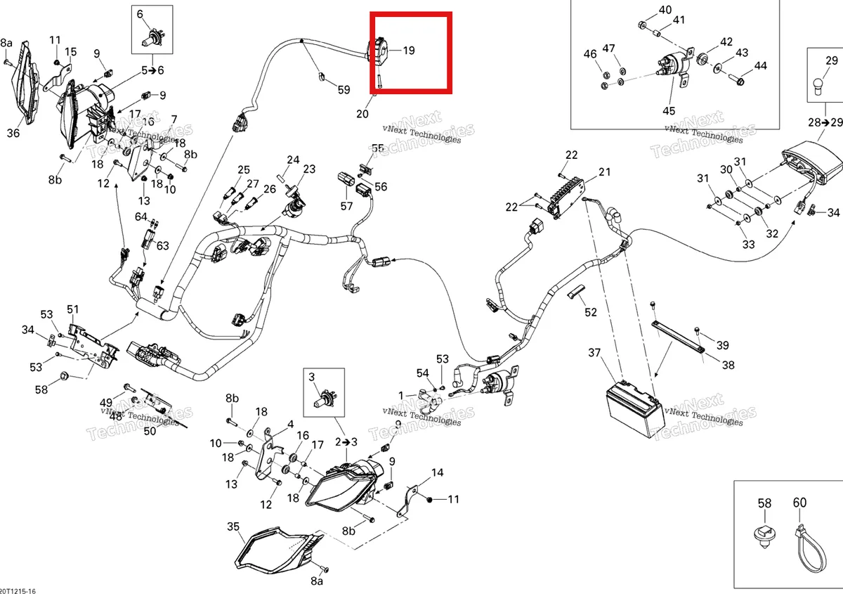 Деталь 710000975 на схеме узла 2015 Can-Am DS 450EFI STD Electrical System