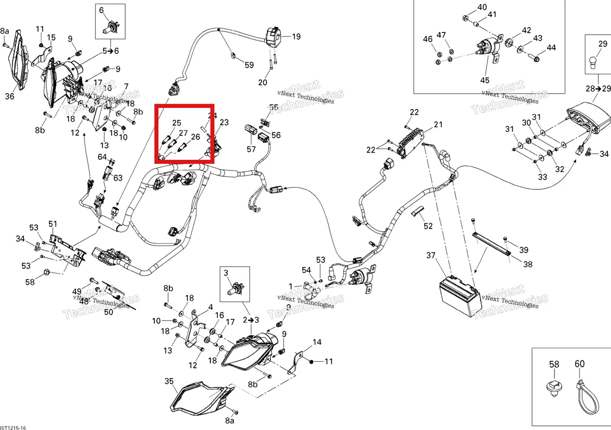Деталь 710001012 на схеме узла 2015 Can-Am DS 450EFI STD Electrical System
